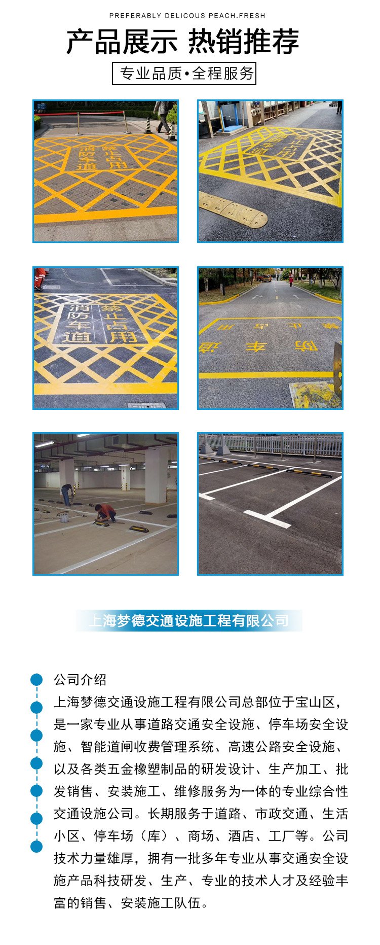 停車場(chǎng) 消防通道車道劃線 道路交通標(biāo)線施工 夢(mèng)德交通